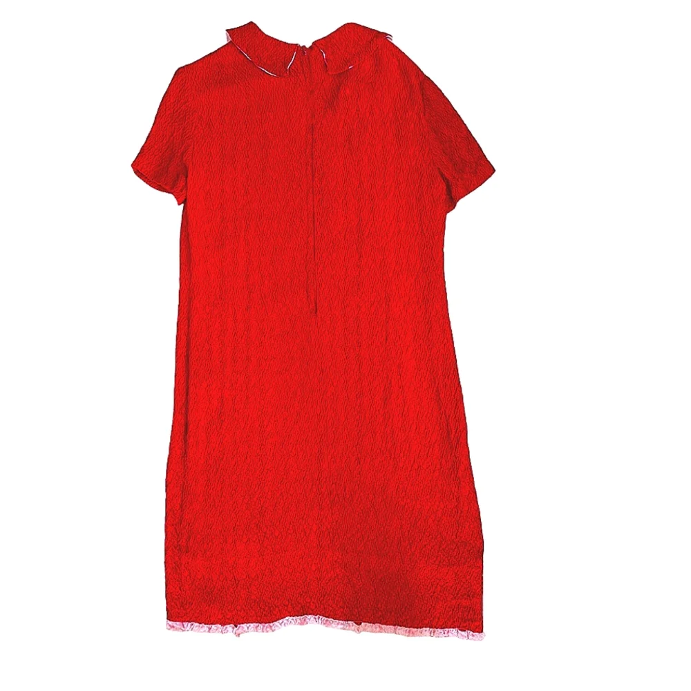 Vintage 1960s dagger collar red mini dress size small - Picture 4 of 14